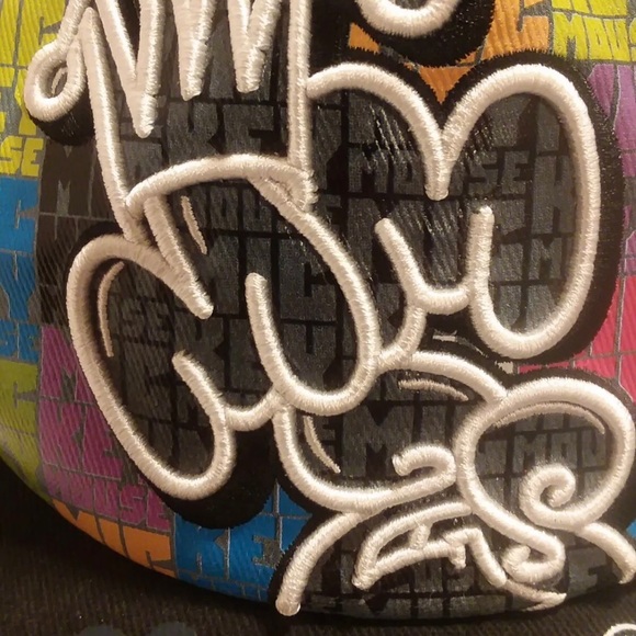 Disney Parks Mickey Mouse Graffiti Baseball Cap Trucker Hat - Picture 6 of 12